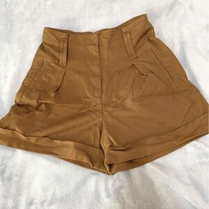 Sezane Rome high rise cuffed shorts